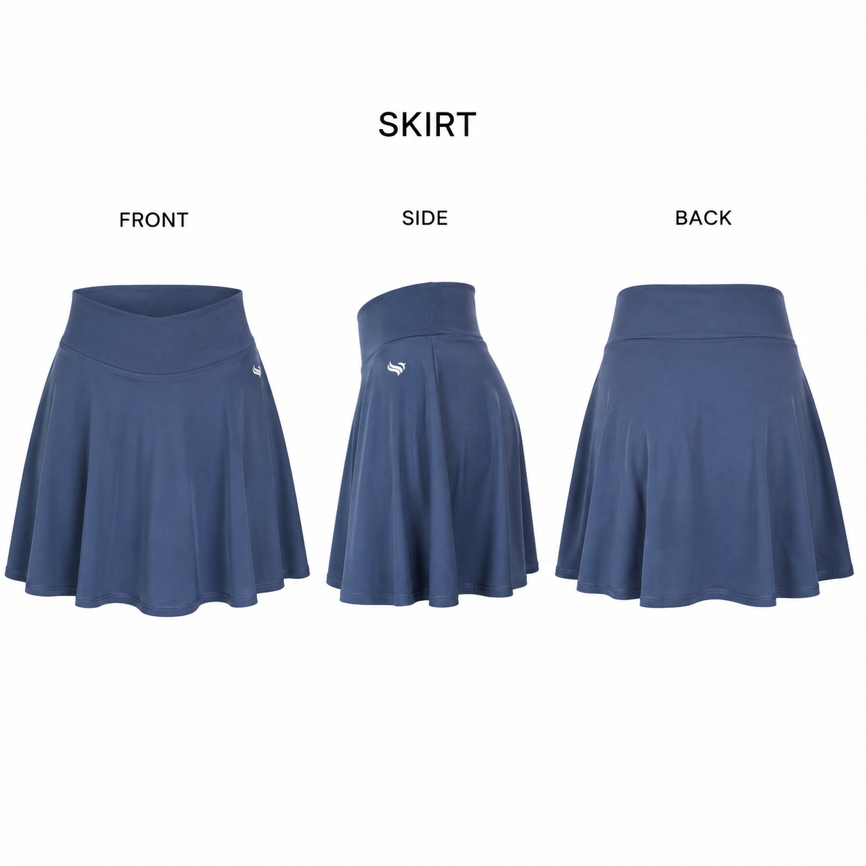 Blue Gray Skirt Set