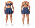 Blue Gray Skirt Set