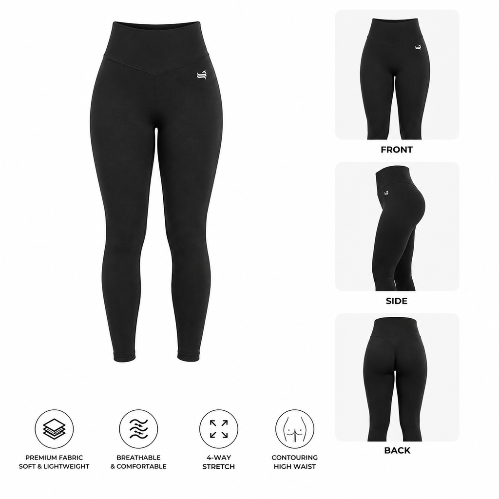 Horizon Scoop Legging Set Black