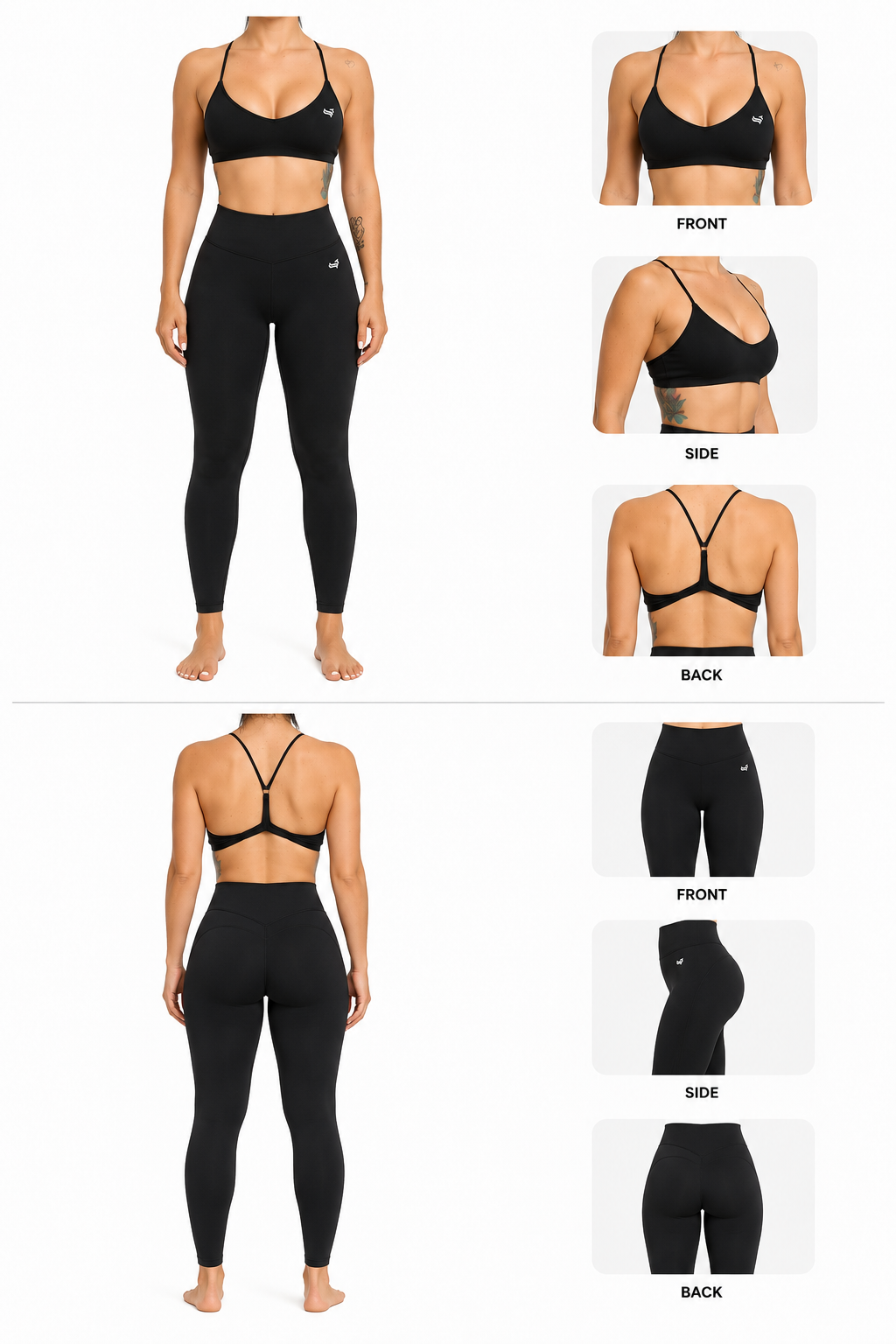 Horizon Scoop Legging Set Black