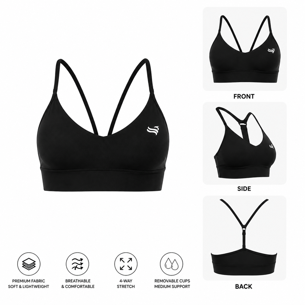 Pivot Crossback Short Set Black