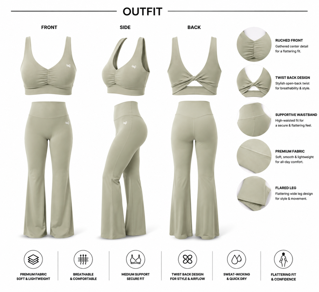 Drift Wide-Leg Lounge Set Matcha