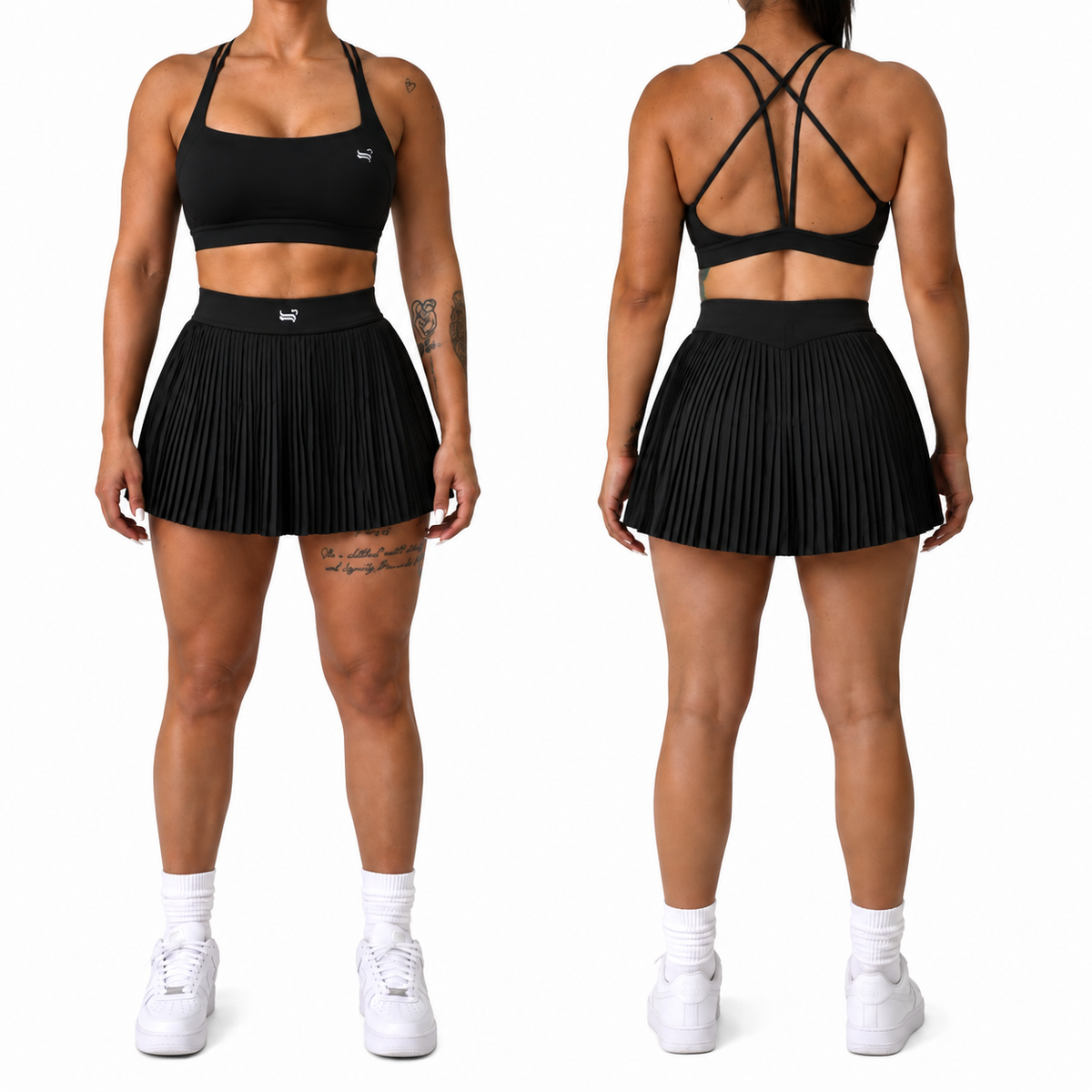 Ace Pleated Court Set Black