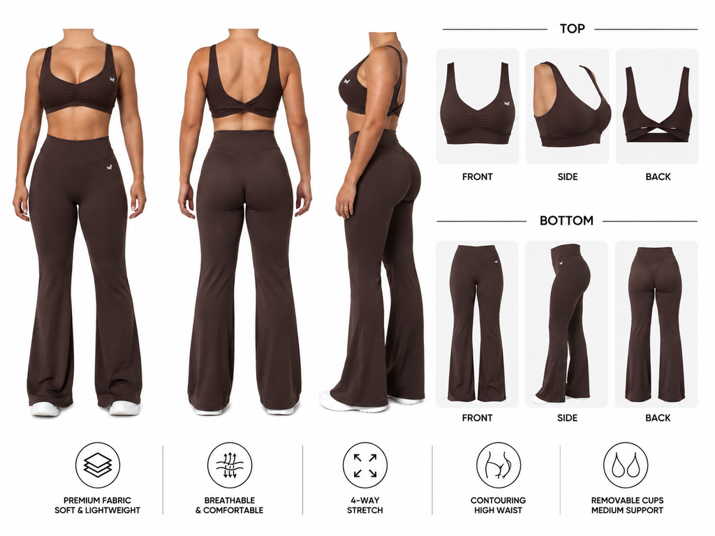 Drift Wide-Leg Lounge Set Brown
