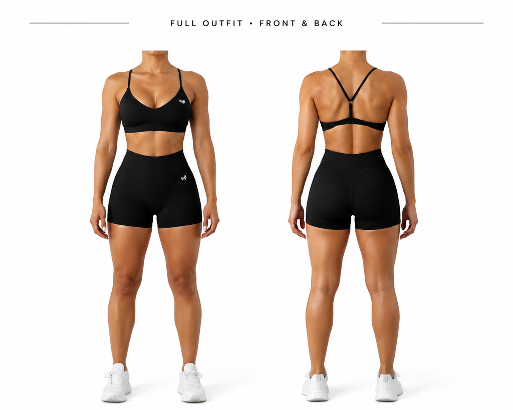 Pivot Crossback Short Set Black