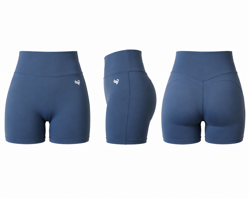 Pivot Crossback Short Set Blue Gray