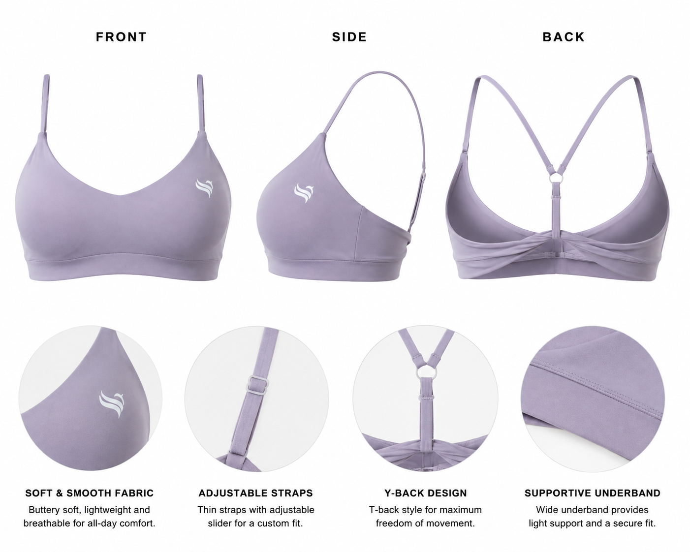 Pivot Crossback Short Set Light Purple