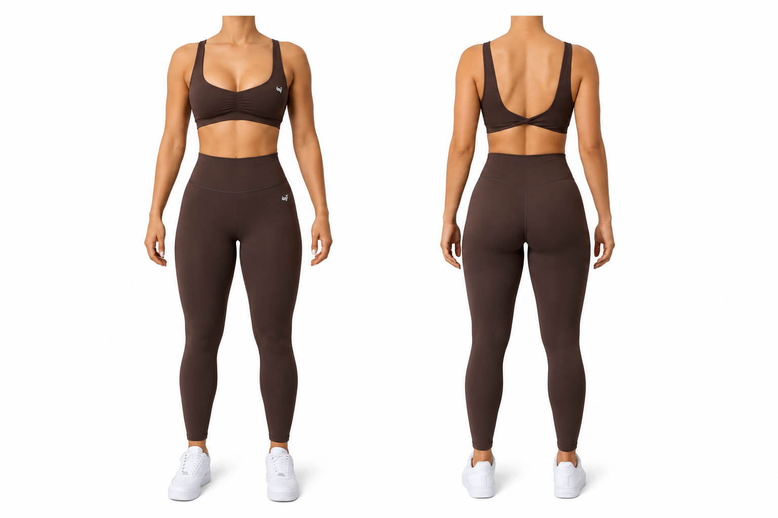 Grove Ruched Legging Set Brown